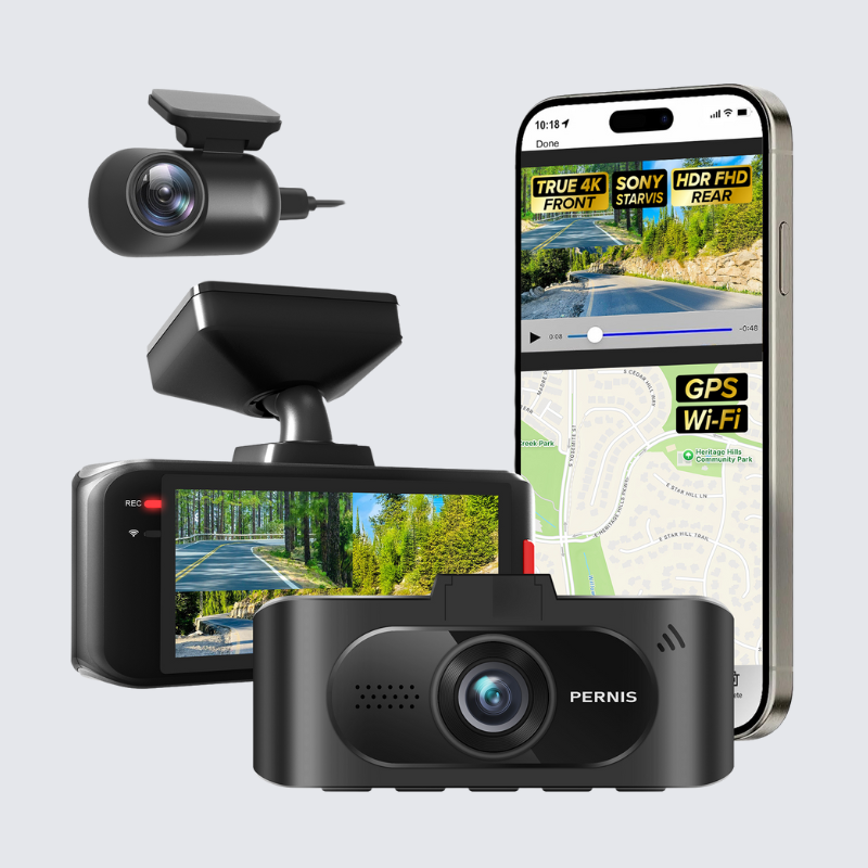 SAFEYEGO Aash Cam (Dual Lens Car Dash Cam – Front True 4K and Rear FHD HDR Wide Angle with Sony STARVIS Sensors, 5.8GHz WiFi, GPS, 3.16” Screen, 64GB Card, Parking Mode, Dual USB Adapter)