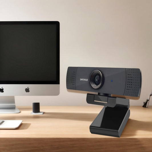 SAFEYEGO Webcam( HD Pro Webcam, Full HD 1080p/30fps Video Calling, Clear Stereo Audio, HD Light Correction, Works with Skype, Zoom, FaceTime, Hangouts, PC/Mac/Laptop/MacBook/Tablet - Black）