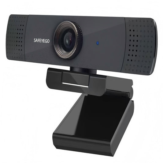 SAFEYEGO Webcam( HD Pro Webcam, Full HD 1080p/30fps Video Calling, Clear Stereo Audio, HD Light Correction, Works with Skype, Zoom, FaceTime, Hangouts, PC/Mac/Laptop/MacBook/Tablet - Black）